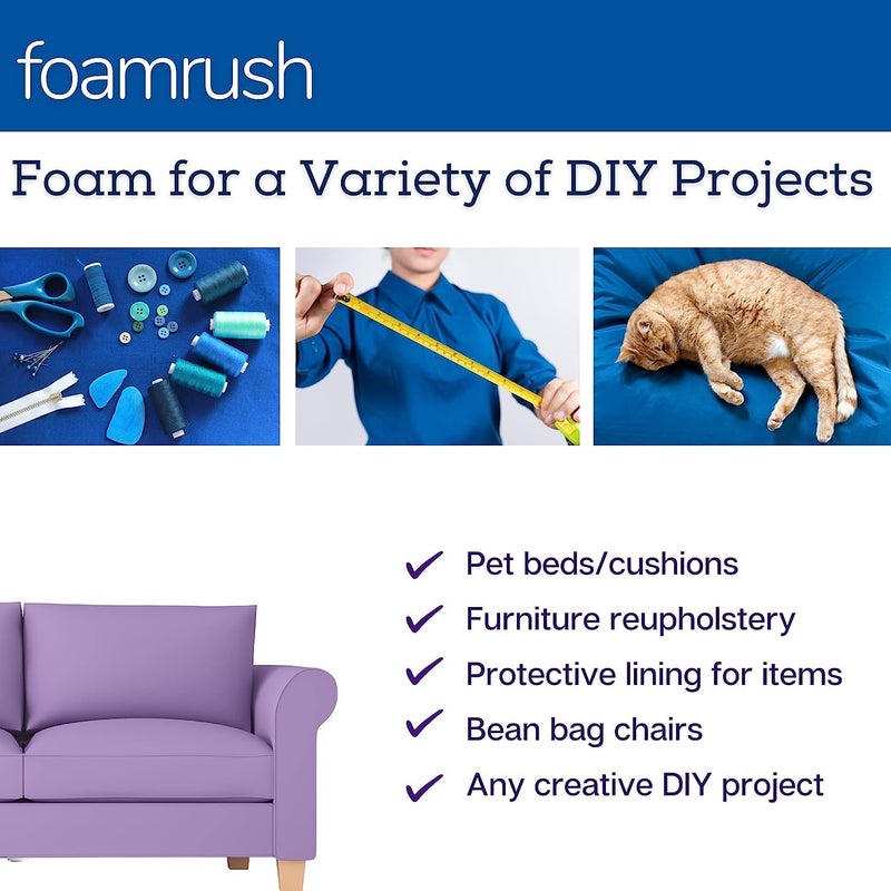 FoamRush 3" x 36" x 36" Premium Quality Upholstery Foam Cushion High Density (Chair Cushion Square Foam for Dinning Chairs, Wheelchair Seat Cushion Replacement) (3" x 36" x 36") - Image 5